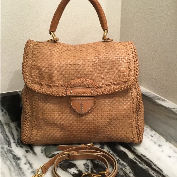 prada woven leather bag